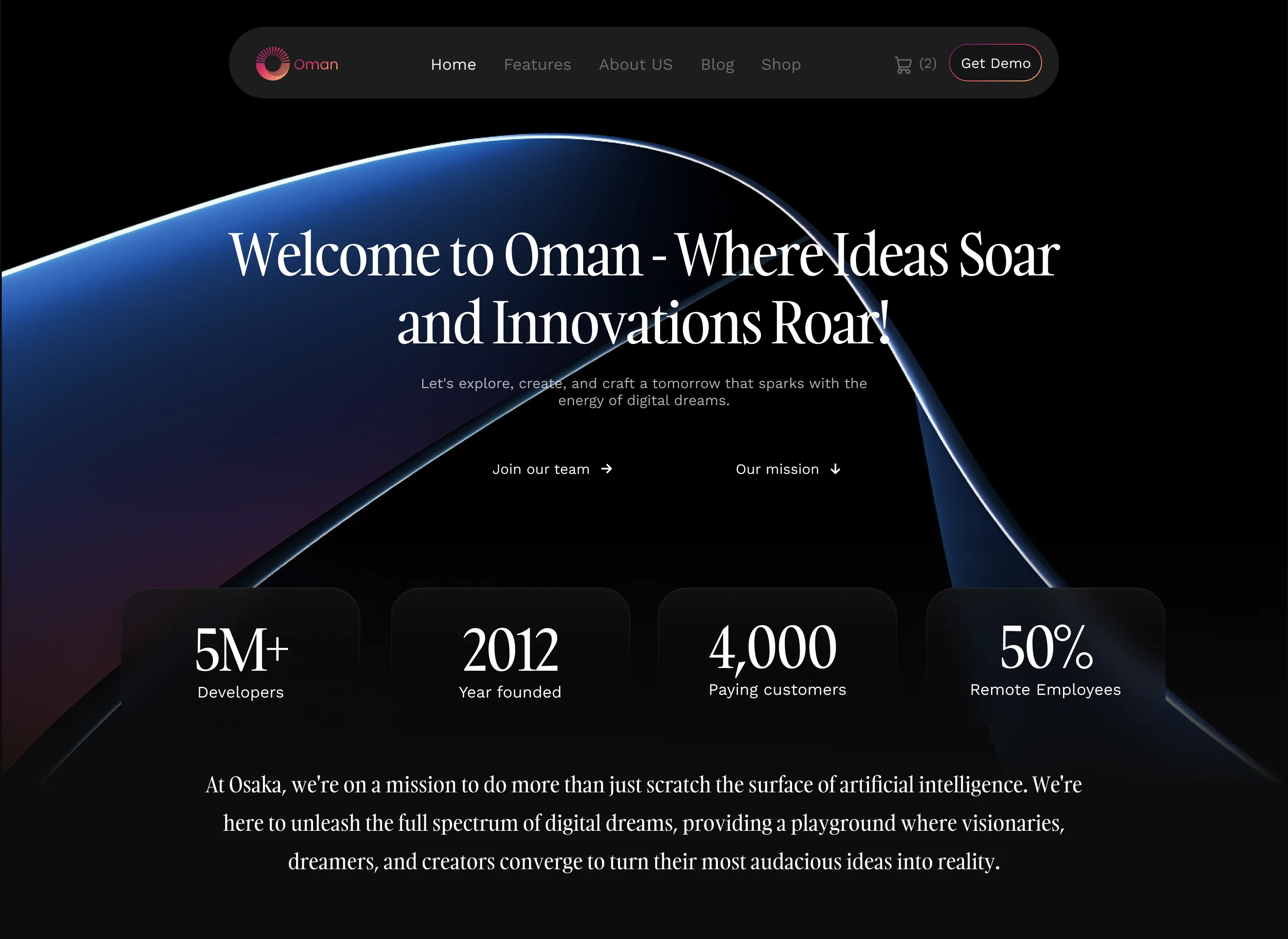 SaaS Webflow Template - Oman- Created by Wedoflow.com and Azwedo.com